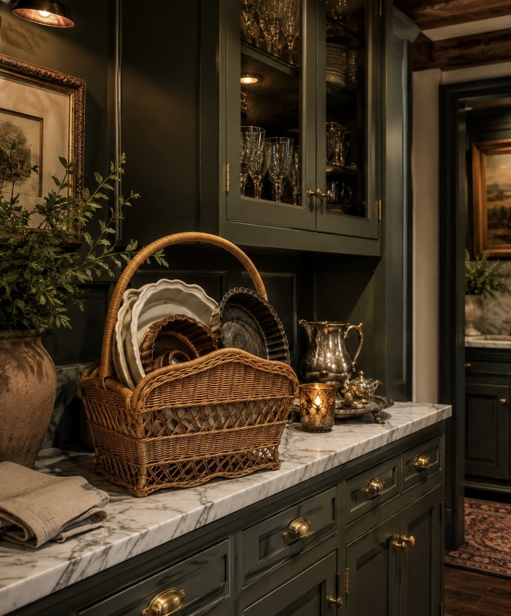 European Cottage Wicker Basket 
